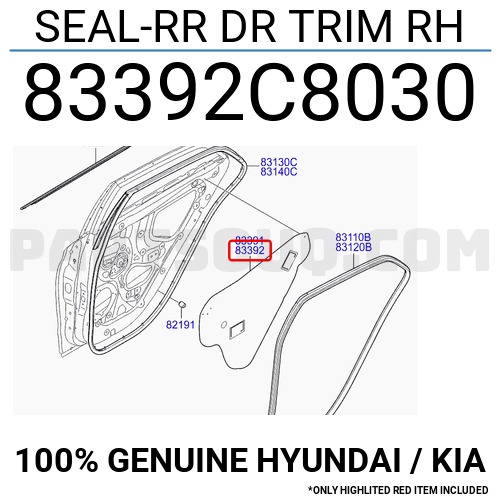KAPI KEÇESİ SAĞ ARKA İ20 2014- STİCKER 83392-C8030-HMC